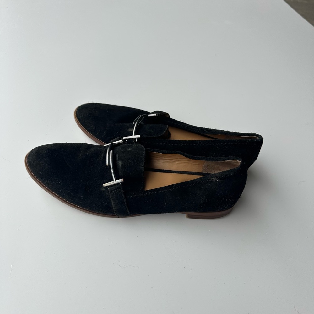 Franco Sarto Black Suede Flats